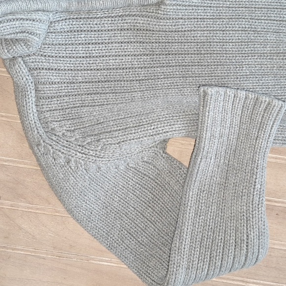 H&M Toddler Ribbed Chunky Knit Half-Zip Sweater 100% Cotton Comfy Gray Boy - Picture 7 of 10